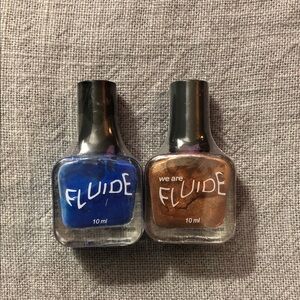Fluide Nail Polish Set - Blue and Bronze